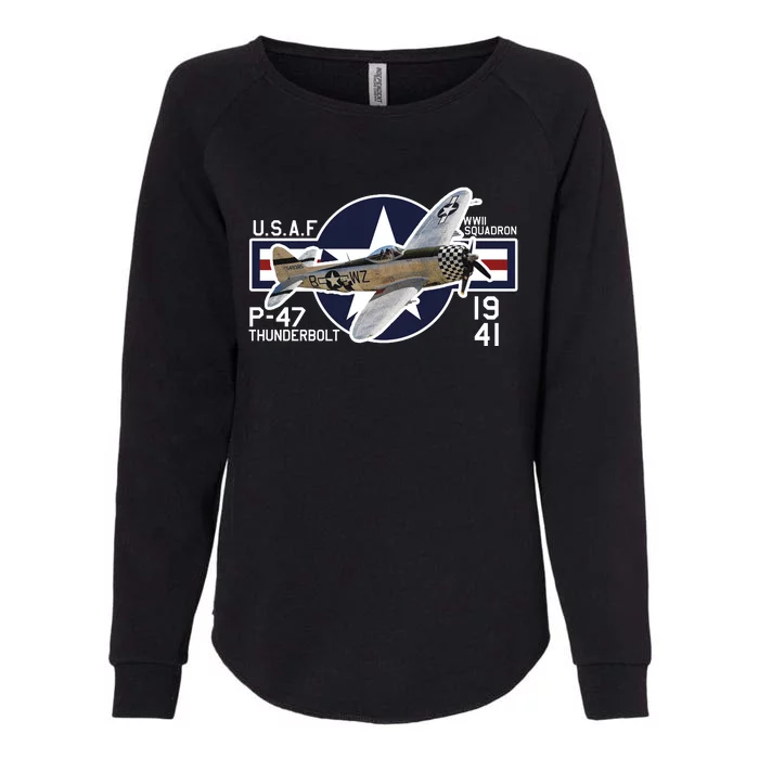 P47 Thunderbolt Ww2 Womens California Wash Sweatshirt