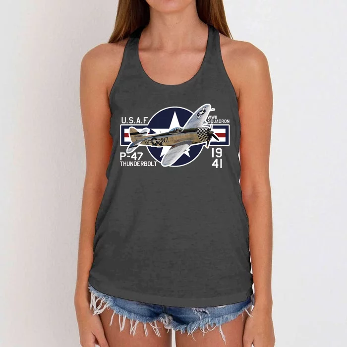 P47 Thunderbolt Ww2 Women's Knotted Racerback Tank