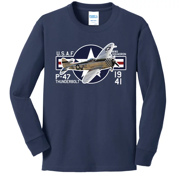 P47 Thunderbolt Ww2 Kids Long Sleeve Shirt