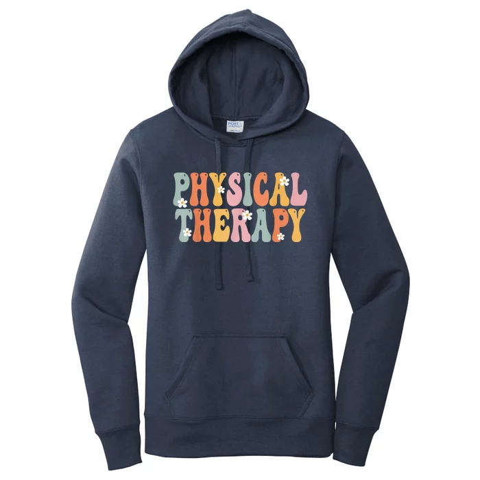 Physical Therapy Week Groovy Appreciation Day For Women Work Women's Pullover Hoodie