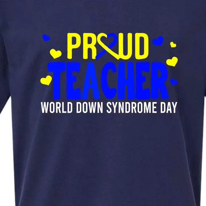 Proud Teacher World Down Syndrome Awareness Day Gift Sueded Cloud Jersey T-Shirt