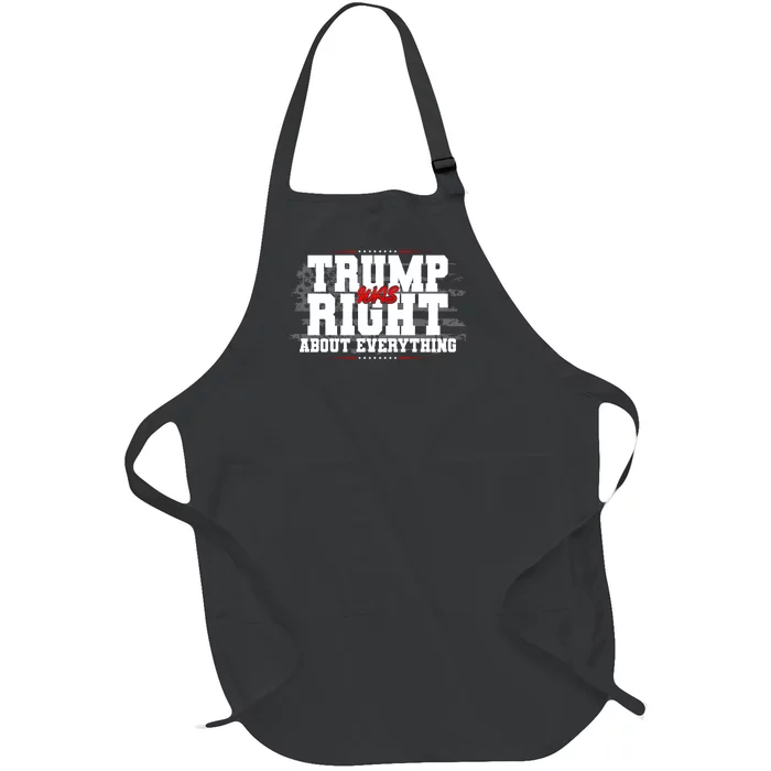 Patriotic Trump Was Right About Everything USA Flag Full-Length Apron With Pocket