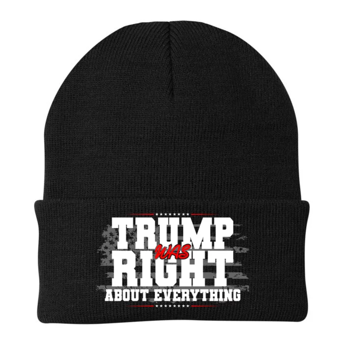 Patriotic Trump Was Right About Everything USA Flag Knit Cap Winter Beanie