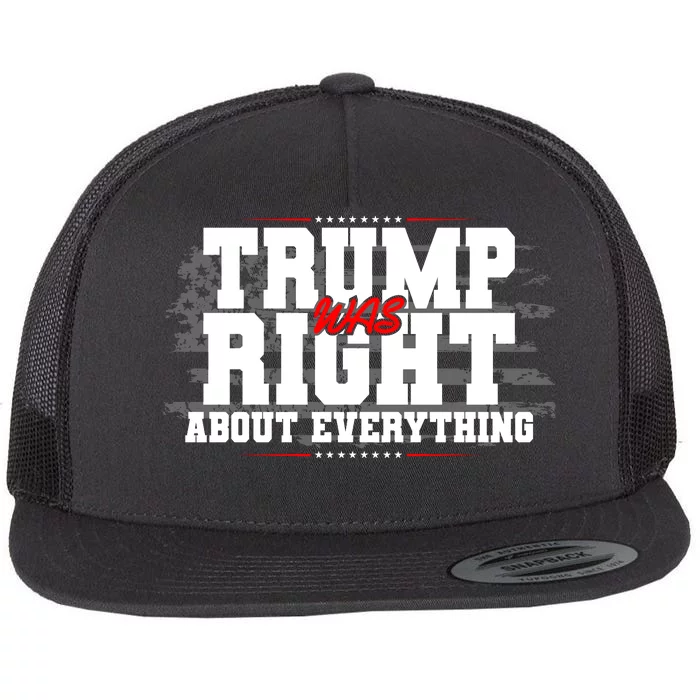 Patriotic Trump Was Right About Everything USA Flag Flat Bill Trucker Hat