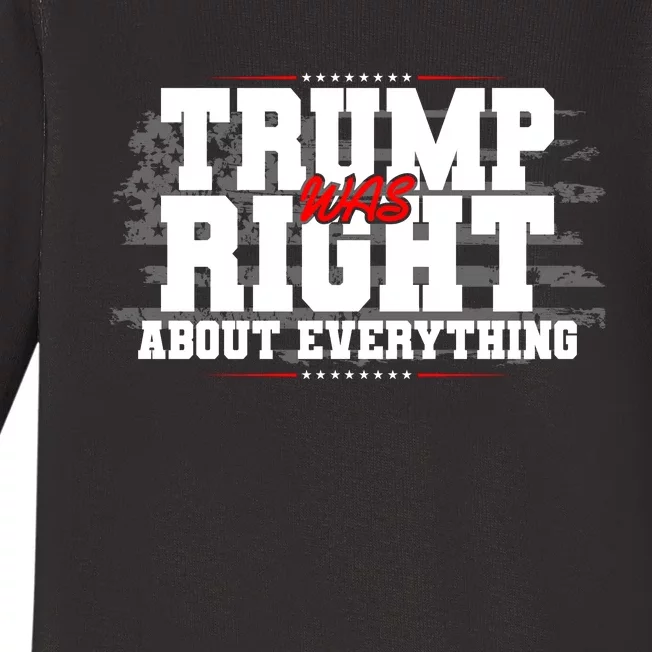 Patriotic Trump Was Right About Everything USA Flag Baby Long Sleeve Bodysuit