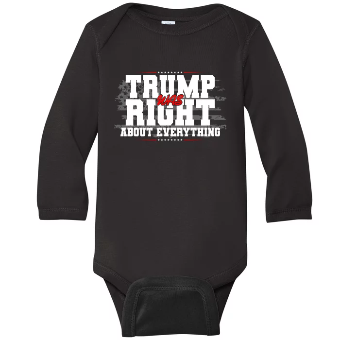 Patriotic Trump Was Right About Everything USA Flag Baby Long Sleeve Bodysuit