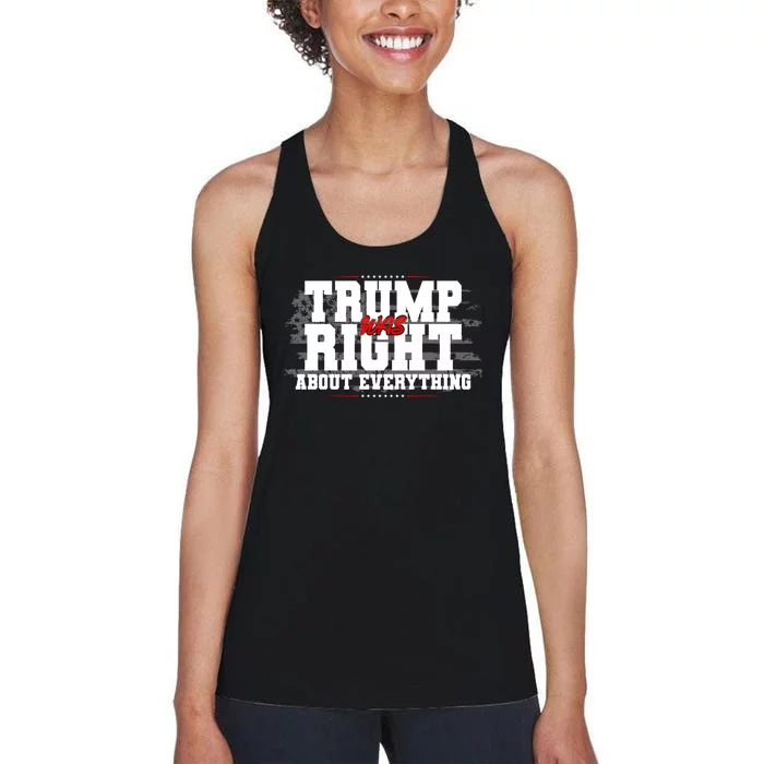 Patriotic Trump Was Right About Everything USA Flag Women's Racerback Tank