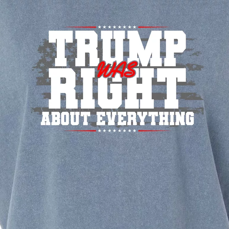 Patriotic Trump Was Right About Everything USA Flag Garment-Dyed Women's Muscle Tee