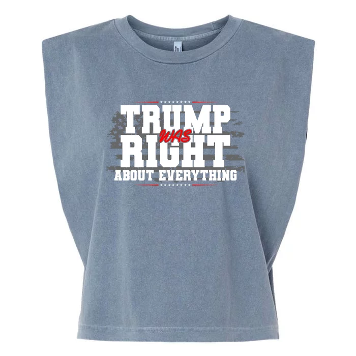 Patriotic Trump Was Right About Everything USA Flag Garment-Dyed Women's Muscle Tee