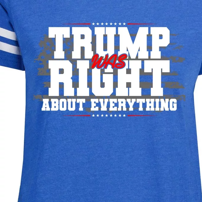 Patriotic Trump Was Right About Everything USA Flag Enza Ladies Jersey Football T-Shirt