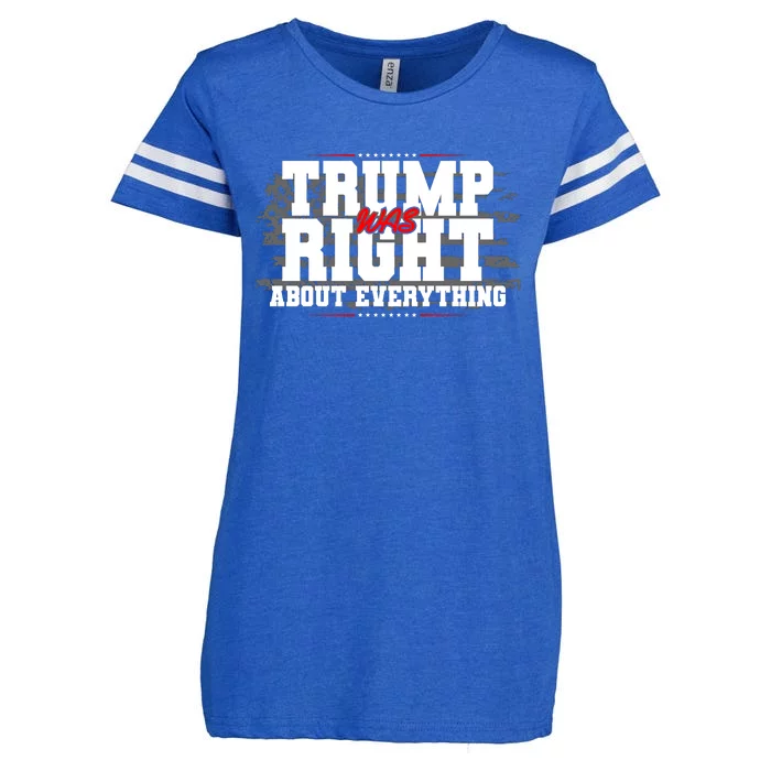 Patriotic Trump Was Right About Everything USA Flag Enza Ladies Jersey Football T-Shirt