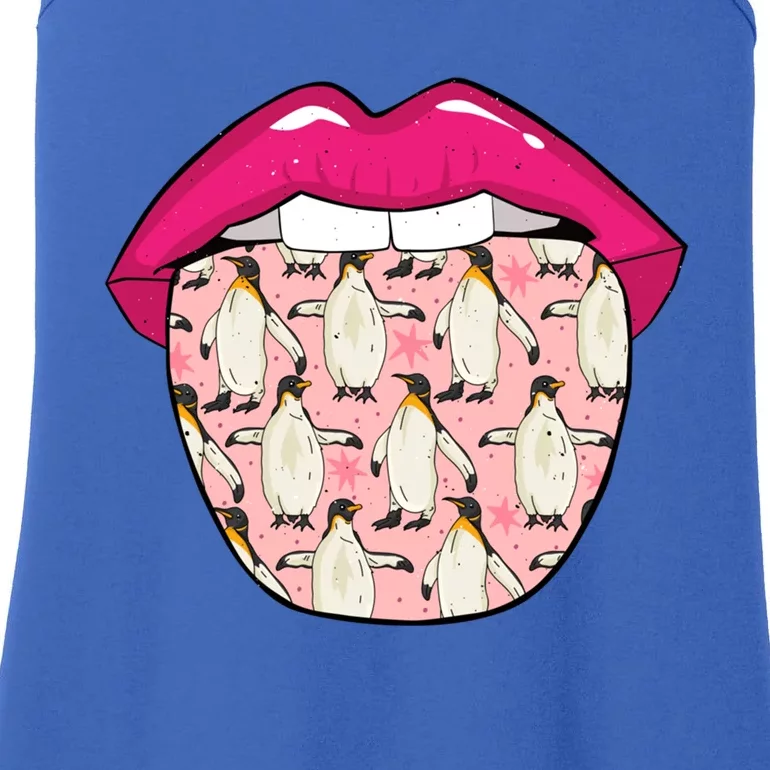 Penguin Tongue Wildlife Artic Birds Gift Penguin Great Gift Ladies Essential Tank