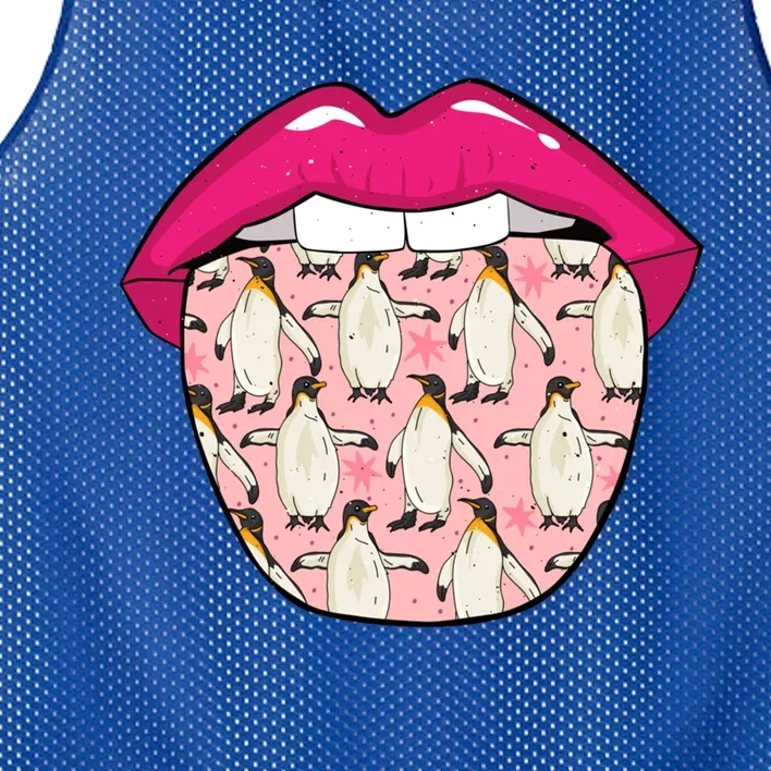 Penguin Tongue Wildlife Artic Birds Gift Penguin Great Gift Mesh Reversible Basketball Jersey Tank