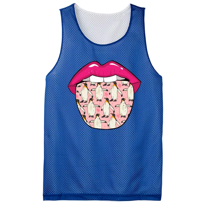 Penguin Tongue Wildlife Artic Birds Gift Penguin Great Gift Mesh Reversible Basketball Jersey Tank