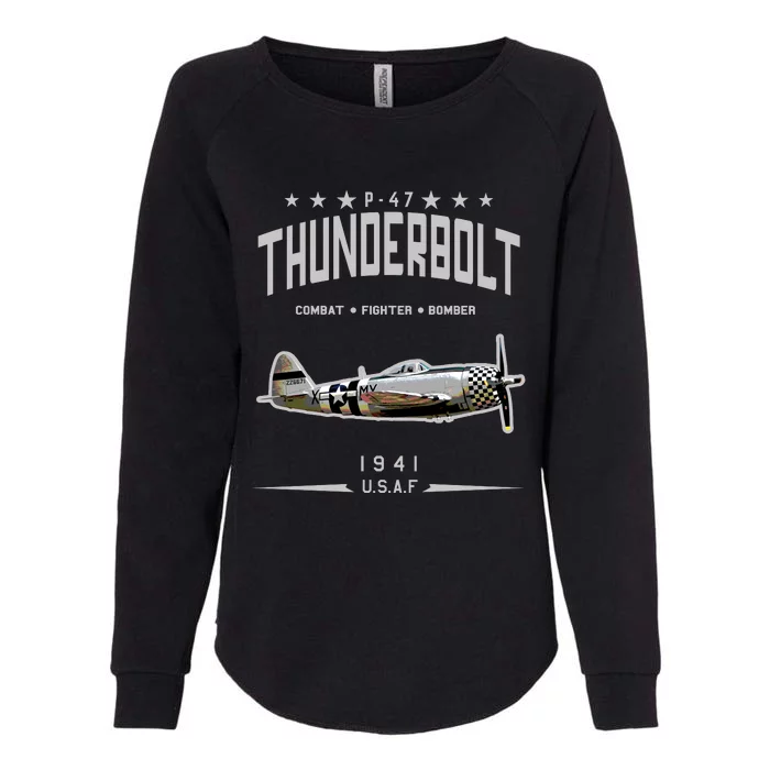 P47 Thunderbolt Ww2 Fighter Plane Womens California Wash Sweatshirt