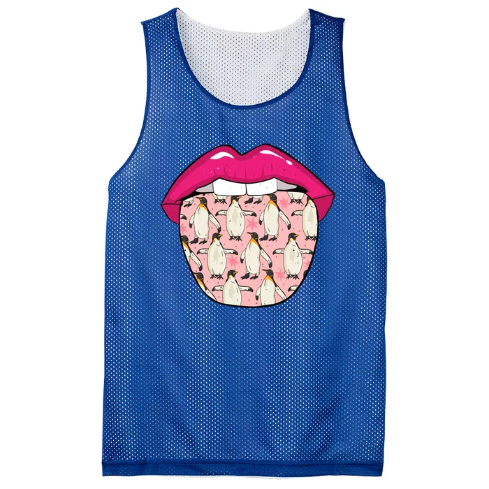 Penguin Tongue Wildlife Artic Birds Gift Penguin Cool Gift Mesh Reversible Basketball Jersey Tank