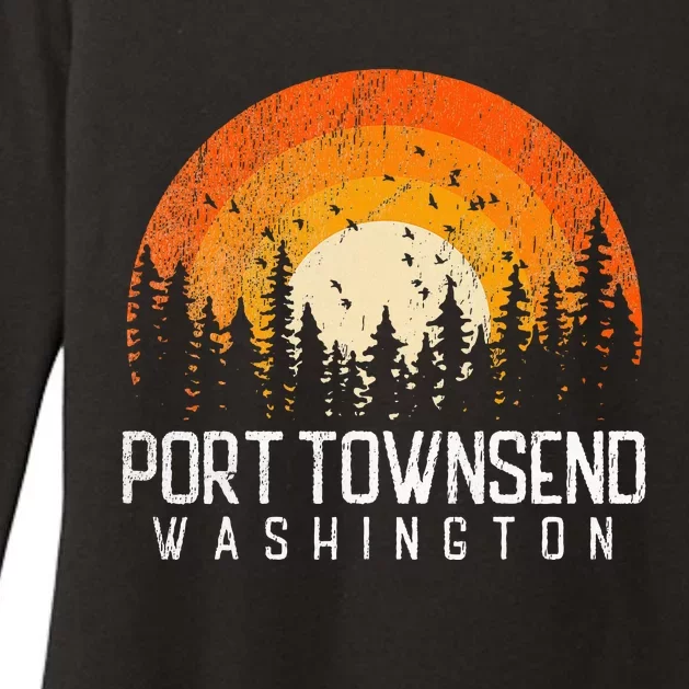 Port Townsend Washington Wa Retro 70s 80s Womens CVC Long Sleeve Shirt