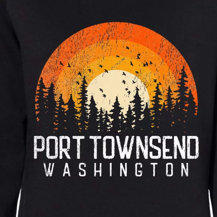 Port Townsend Washington Wa Retro 70s 80s Womens California Wash Sweatshirt