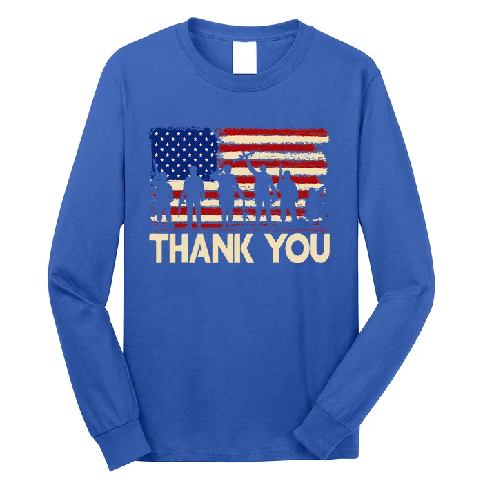 Patriotic Thank You Veterans Memorial Day Usa Long Sleeve Shirt