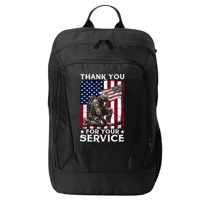 Patriotic Thank You For Your Service Veteran Memorial Day Gift City Backpack