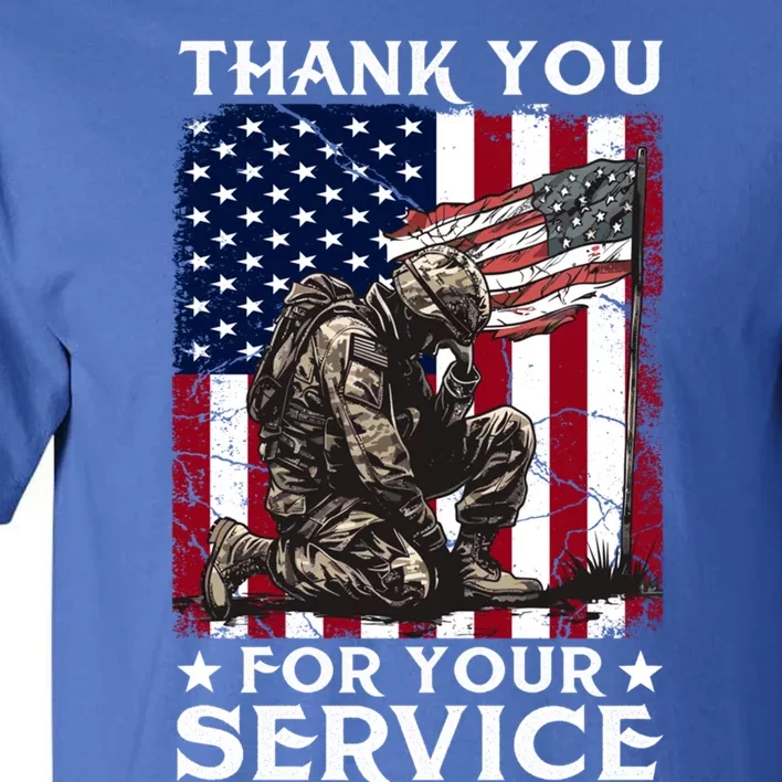 Patriotic Thank You For Your Service Veteran Memorial Day Gift Tall T-Shirt