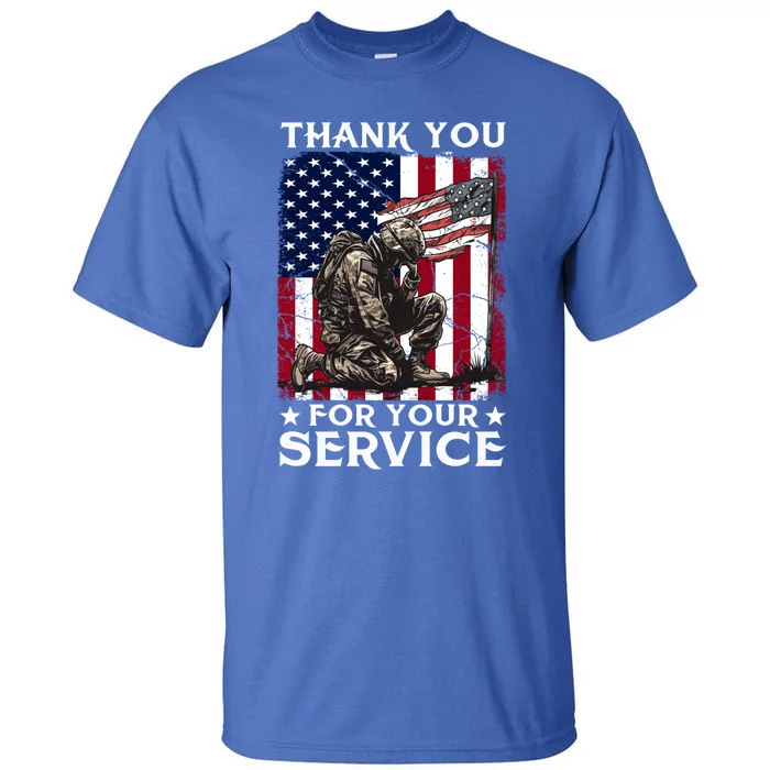 Patriotic Thank You For Your Service Veteran Memorial Day Gift Tall T-Shirt