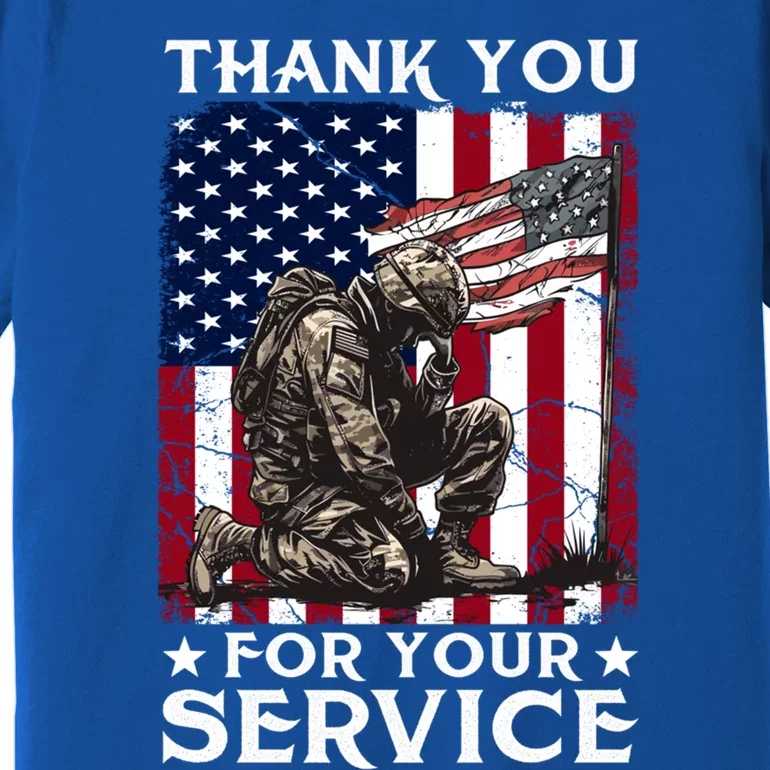 Patriotic Thank You For Your Service Veteran Memorial Day Gift Premium T-Shirt