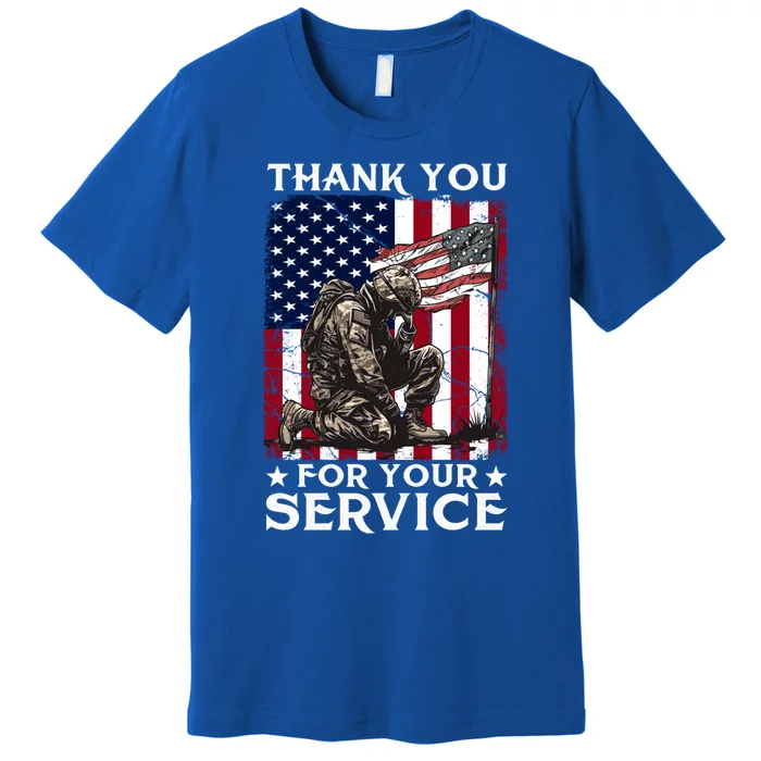 Patriotic Thank You For Your Service Veteran Memorial Day Gift Premium T-Shirt