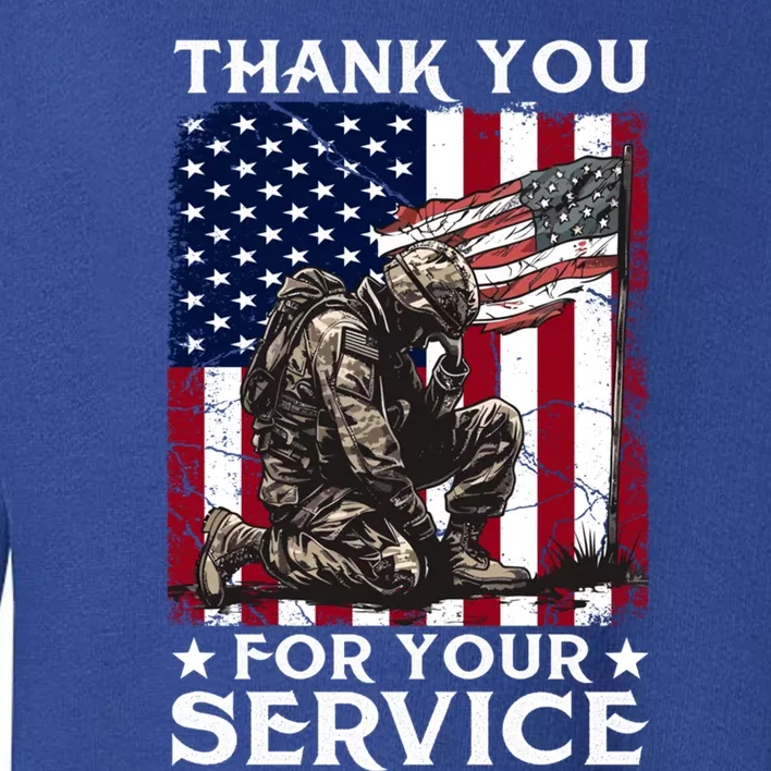 Patriotic Thank You For Your Service Veteran Memorial Day Gift Toddler Sweatshirt