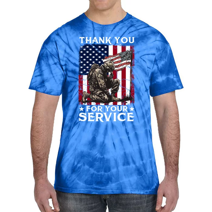 Patriotic Thank You For Your Service Veteran Memorial Day Gift Tie-Dye T-Shirt