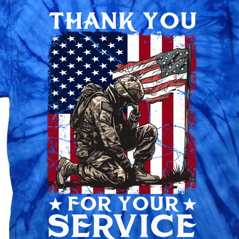 Patriotic Thank You For Your Service Veteran Memorial Day Gift Tie-Dye T-Shirt