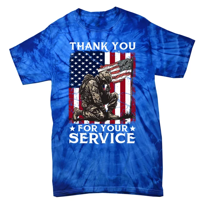 Patriotic Thank You For Your Service Veteran Memorial Day Gift Tie-Dye T-Shirt