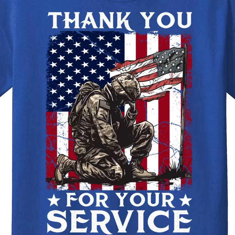 Patriotic Thank You For Your Service Veteran Memorial Day Gift Kids T-Shirt