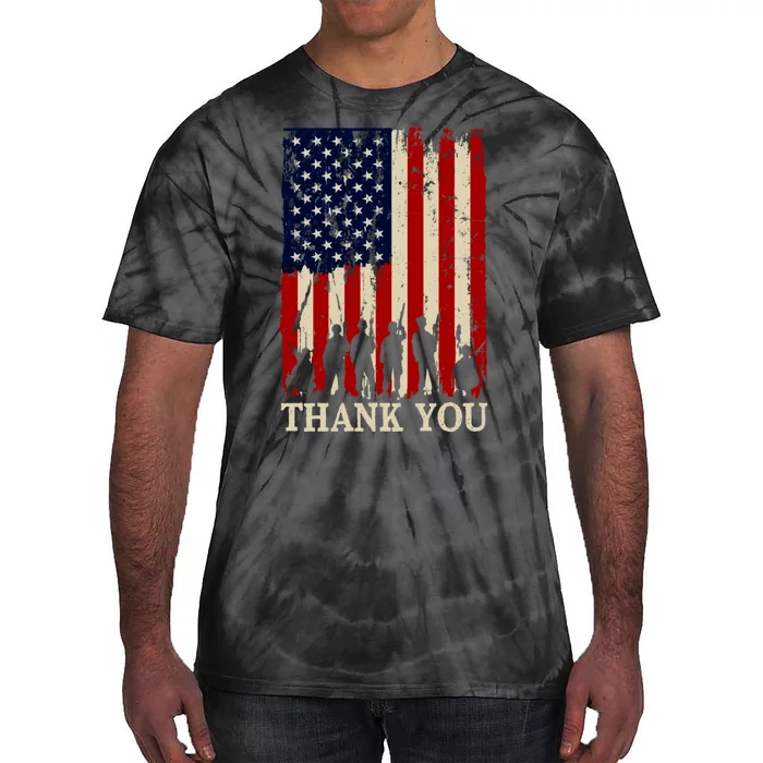 Patriotic Thank You Veterans Day American Flag Gifts Tie-Dye T-Shirt