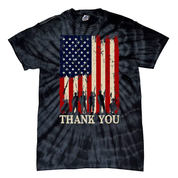 Patriotic Thank You Veterans Day American Flag Gifts Tie-Dye T-Shirt