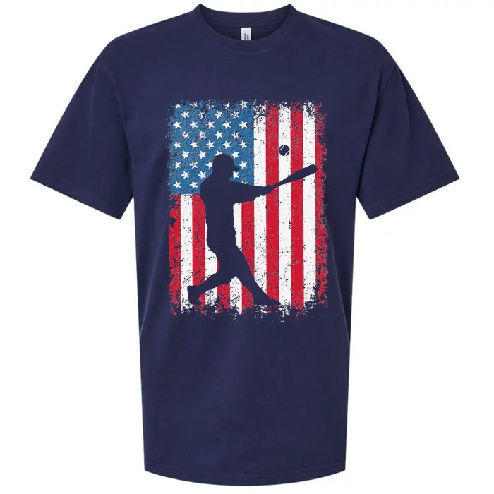 Patriotic US American Baseball Flag Vintage Sueded Cloud Jersey T-Shirt