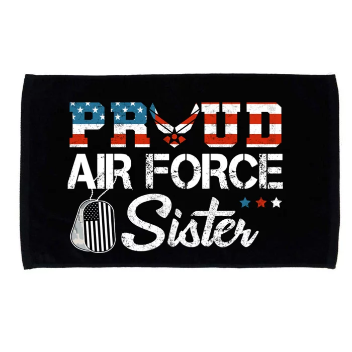 Proud US Air Force Sister Military Veteran Microfiber Hand Towel