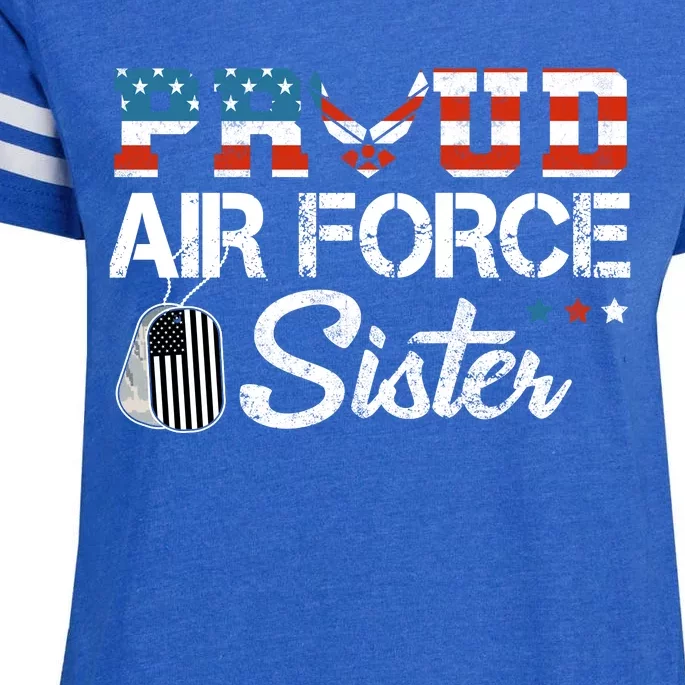 Proud US Air Force Sister Military Veteran Enza Ladies Jersey Football T-Shirt