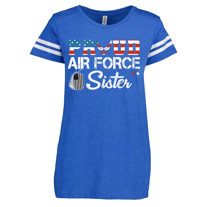 Proud US Air Force Sister Military Veteran Enza Ladies Jersey Football T-Shirt