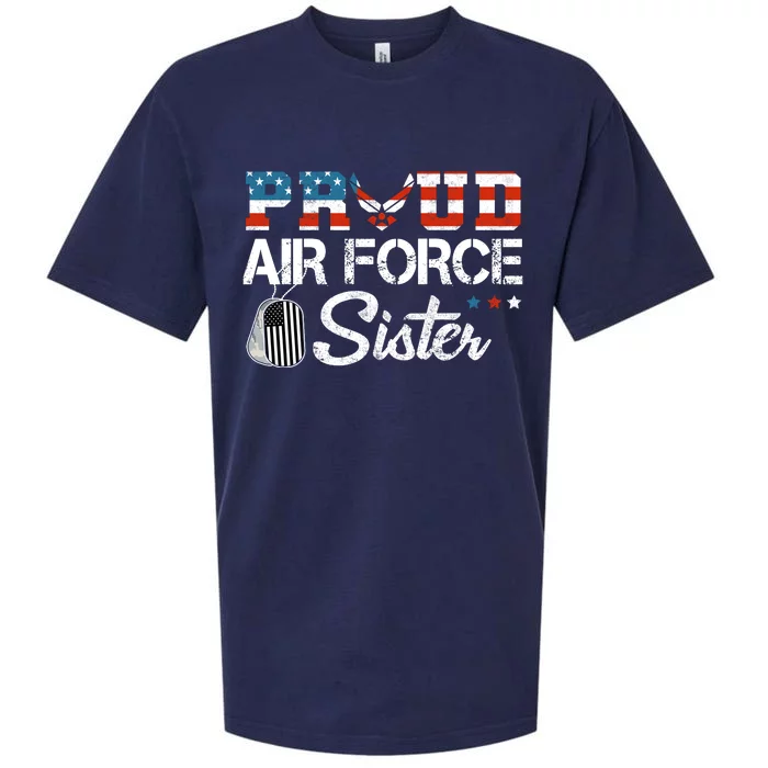 Proud US Air Force Sister Military Veteran Sueded Cloud Jersey T-Shirt