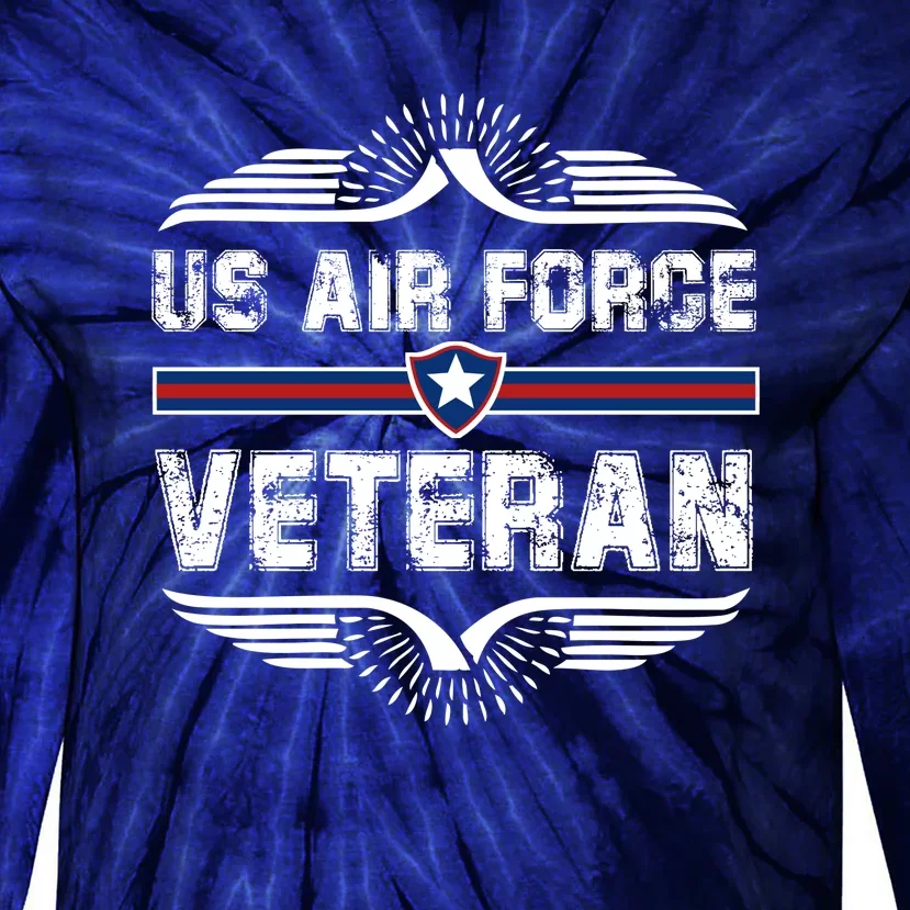 Proud US Air Force Veteran Tie-Dye Long Sleeve Shirt