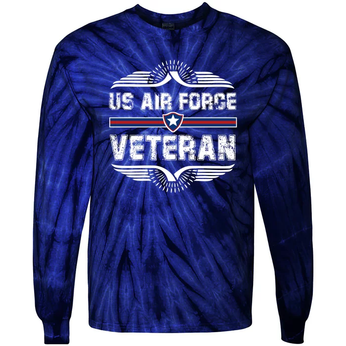 Proud US Air Force Veteran Tie-Dye Long Sleeve Shirt