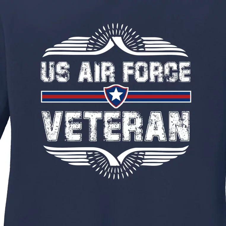 Proud US Air Force Veteran Ladies Long Sleeve Shirt