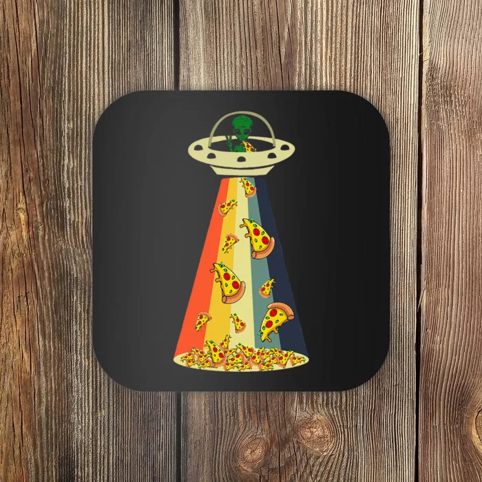 Pizza Ufo Alien Eating Pizza A Ufo Extraterrestrial Coaster