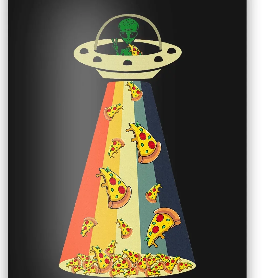 Pizza Ufo Alien Eating Pizza A Ufo Extraterrestrial Poster