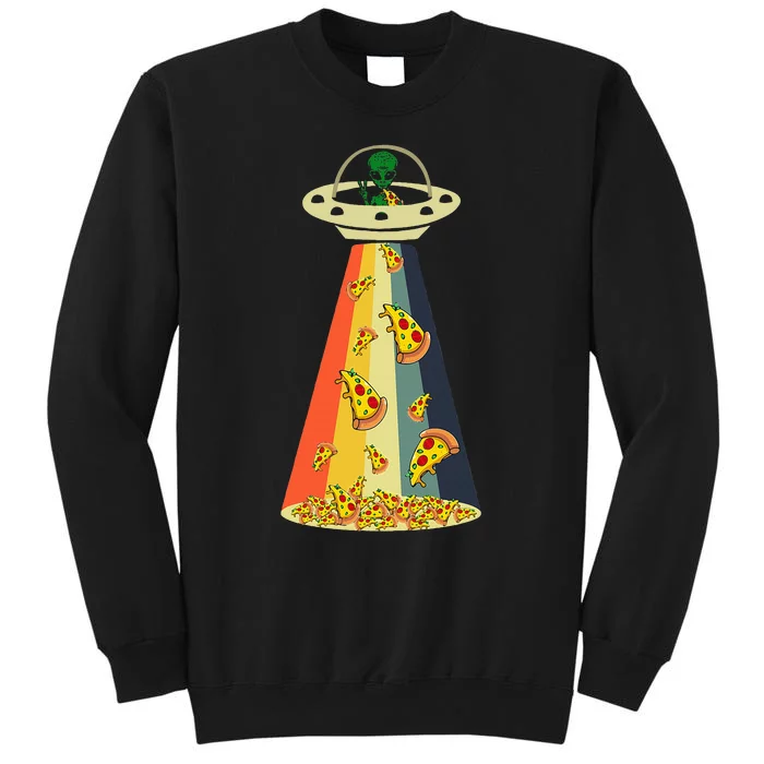 Pizza Ufo Alien Eating Pizza A Ufo Extraterrestrial Tall Sweatshirt