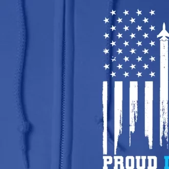 Proud Us Air Force Dad Rocket America Flag Father's Day Gift Meaningful Gift Full Zip Hoodie