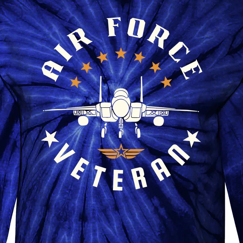 Proud US Air Force Veteran Tie-Dye Long Sleeve Shirt