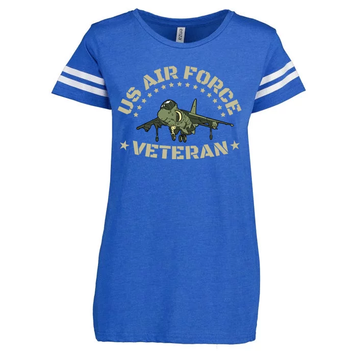 Proud Us Airforce Veteran Enza Ladies Jersey Football T-Shirt