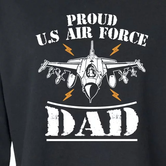 Proud Us Airforce Dad Cropped Pullover Crew